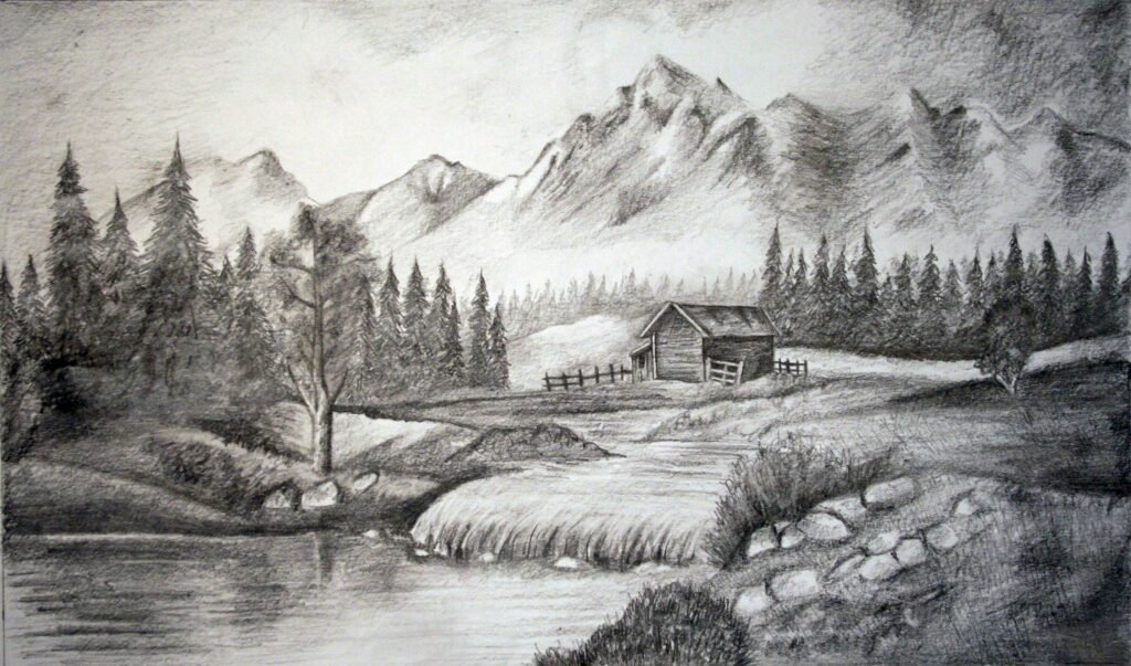 Beautiful:-5_9e2xgp5y= Pencil Nature Scenery Drawing