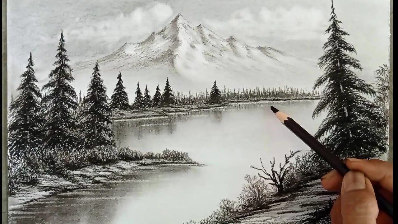 Beautiful:-5_9e2xgp5y= Pencil Nature Scenery Drawing
